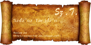 Szász Tarján névjegykártya